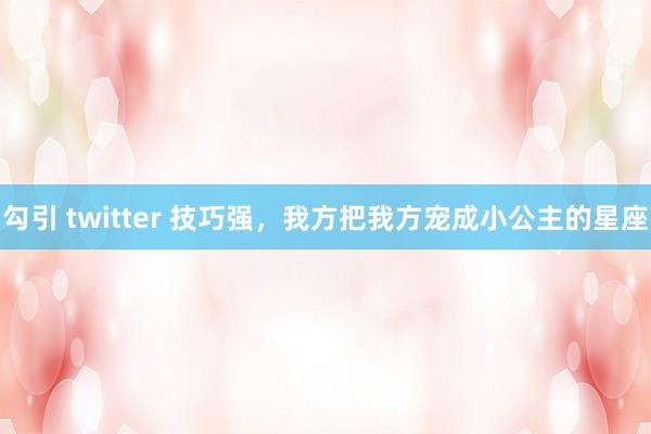 勾引 twitter 技巧强，我方把我方宠成小公主的星座