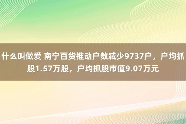 什么叫做爱 南宁百货推动户数减少9737户，户均抓股1.57万股，户均抓股市值9.07万元