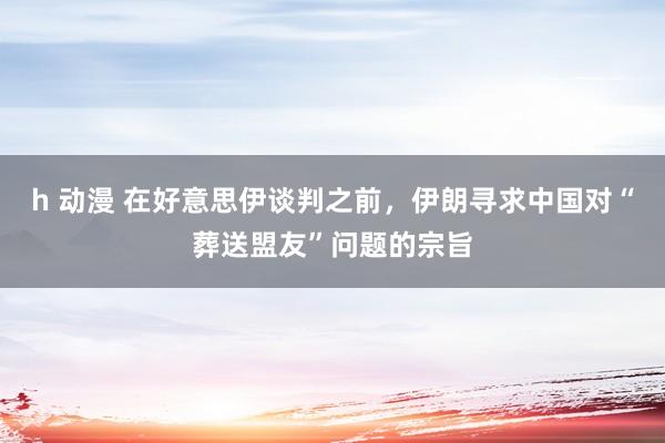 h 动漫 在好意思伊谈判之前，伊朗寻求中国对“葬送盟友”问题的宗旨