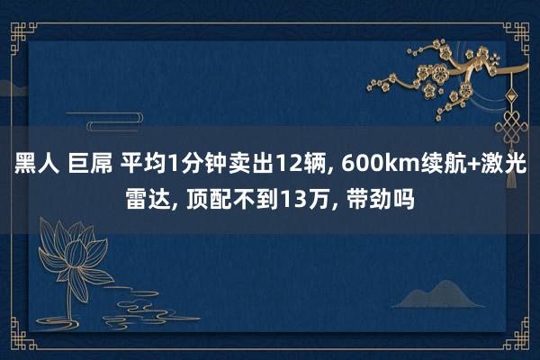 黑人 巨屌 平均1分钟卖出12辆， 600km续航+激光雷达， 顶配不到13万， 带劲吗
