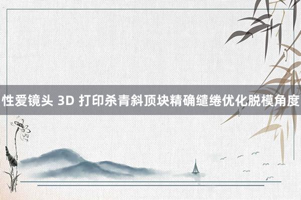 性爱镜头 3D 打印杀青斜顶块精确缱绻优化脱模角度