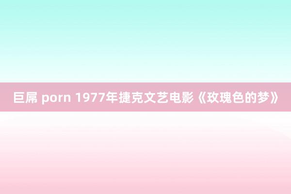 巨屌 porn 1977年捷克文艺电影《玫瑰色的梦》